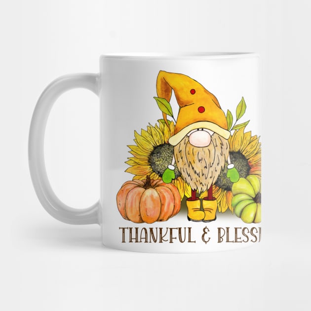 Thankful and Blessed Autumn Gnome by Designs by Ira